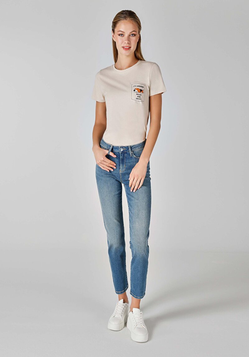 Зображення 703 Carla Джинси Жіночі Блакитні Вузького Крою Cl1064400