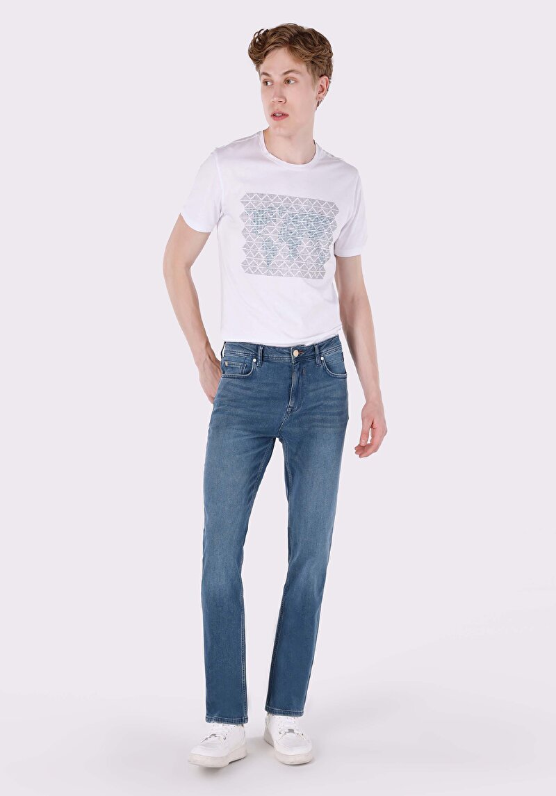 Зображення 045 David Джинси Чоловічі Блакитні Класичного Крою Cl1064402