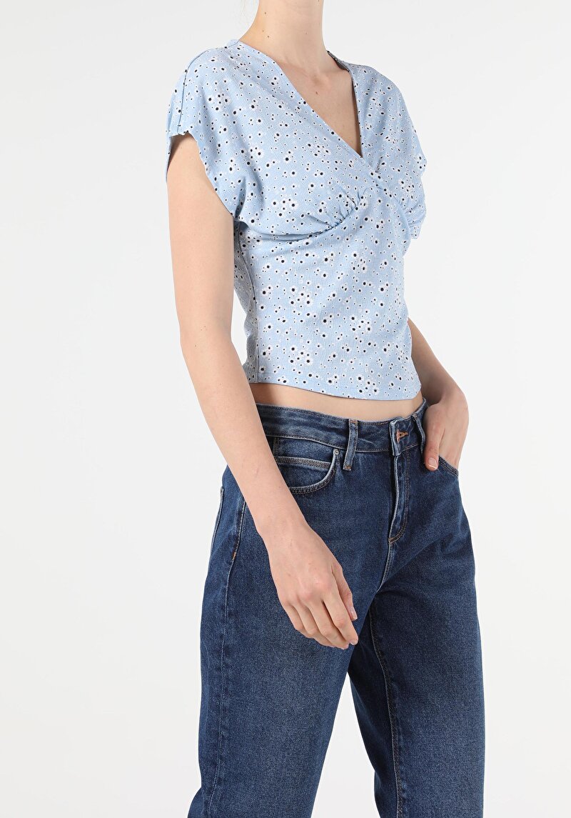 Показати інформацію про Футболка З Коротким Рукавом Жіноча Блакитна  Cl1054057