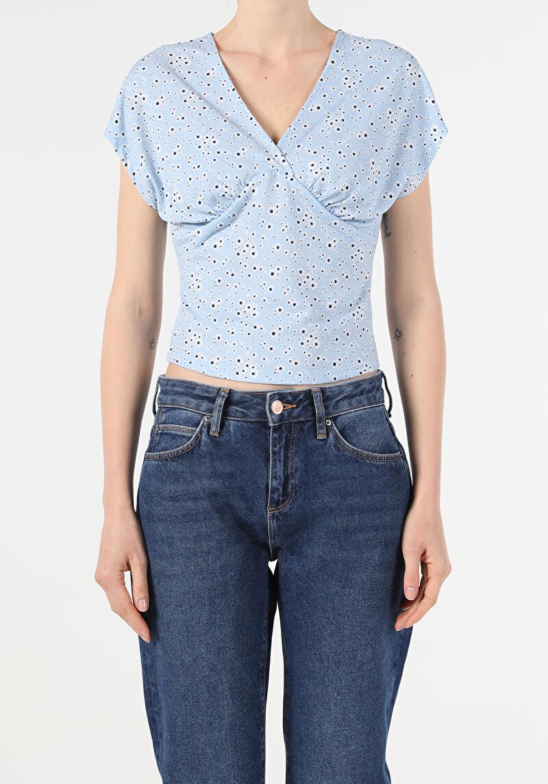 Показати інформацію про Футболка З Коротким Рукавом Жіноча Блакитна  Cl1054057