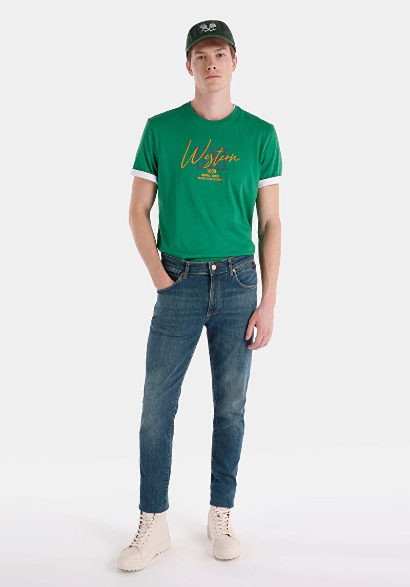 Зображення 041 Danny Джинси Чоловічі Блакитні Вузького Крою Cl1066263