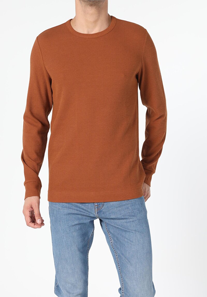 Зображення Футболка З Довгим Рукавом Чоловіча Коричнева  Cl1055412