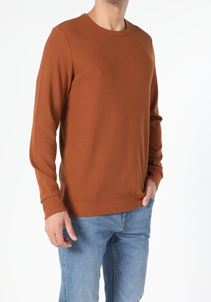 Показати інформацію про Футболка З Довгим Рукавом Чоловіча Коричнева  Cl1055412