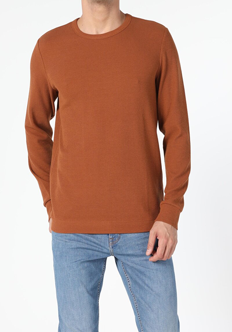 Показати інформацію про Футболка З Довгим Рукавом Чоловіча Коричнева  Cl1055412