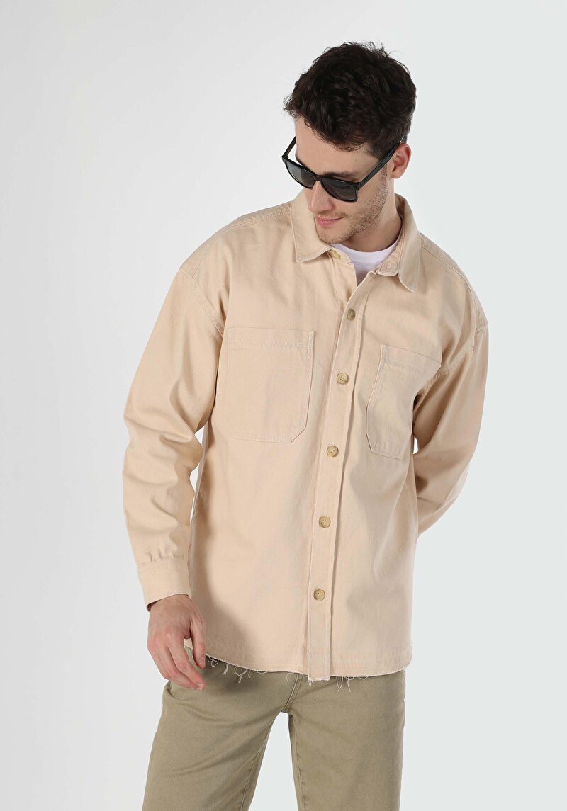Зображення Сорочка З Довгим Рукавом Чоловіча Бежева Cl1064566