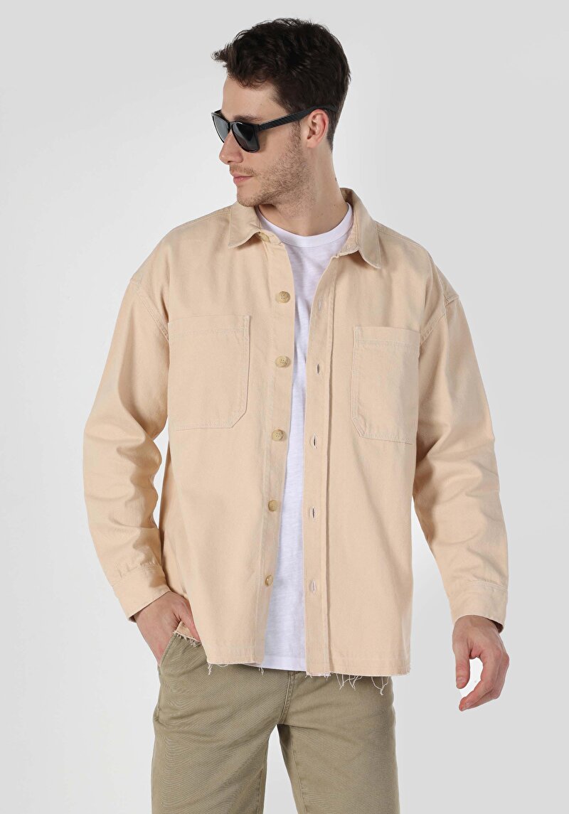 Показати інформацію про Сорочка З Довгим Рукавом Чоловіча Бежева  Cl1064566