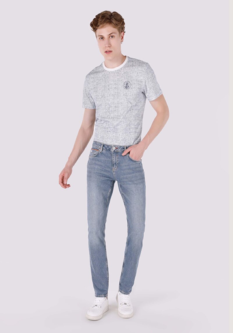 Зображення 044 Karl Джинси Чоловічі Блакитні Прямого Крою Cl1064570