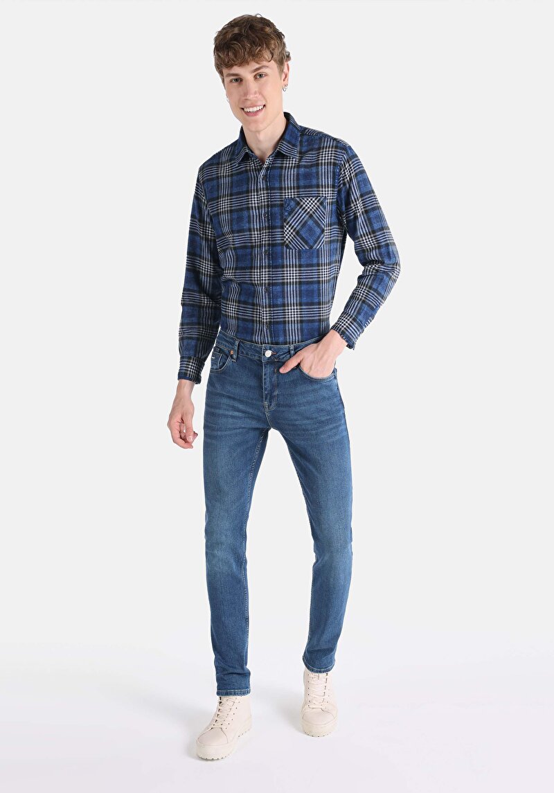 Зображення 044 Karl Джинси Чоловічі Блакитні Прямого Крою Cl1066313