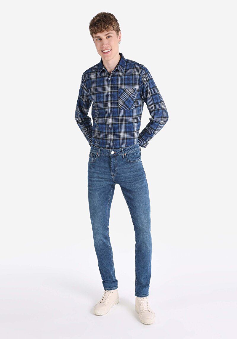 Зображення 044 Karl Джинси Чоловічі Блакитні Прямого Крою Cl1066313