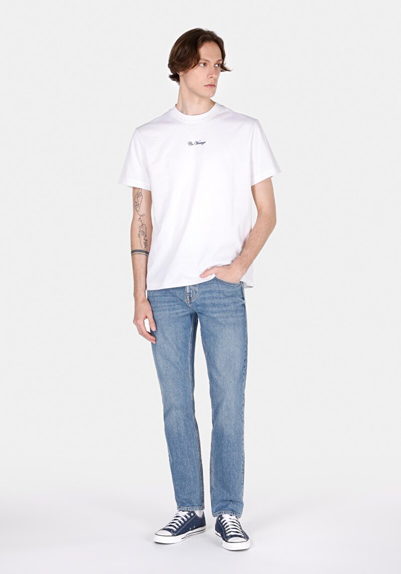 Зображення 044 Karl Джинси Чоловічі Блакитні Прямого Крою Cl1072223