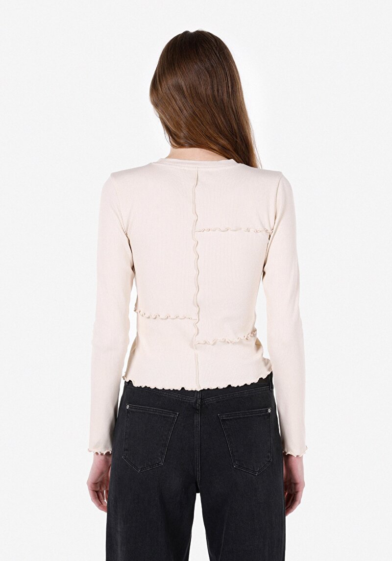 Показати інформацію про Блуза З Довгим Рукавом Жіноча Бежева  Cl1072236