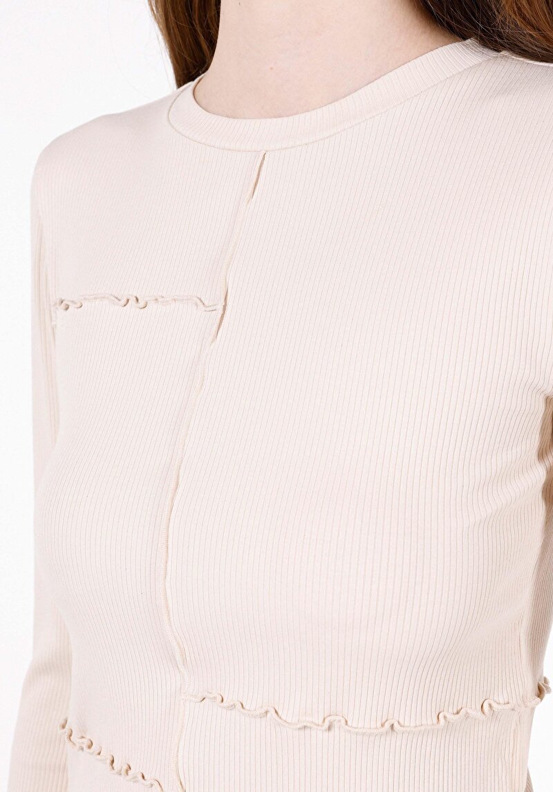 Показати інформацію про Блуза З Довгим Рукавом Жіноча Бежева  Cl1072236