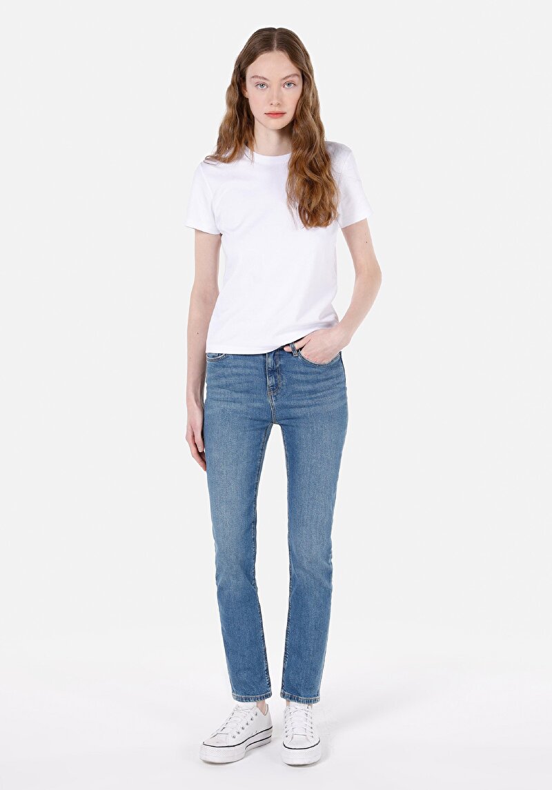 Зображення 703 Carla Джинси Жіночі Блакитні Вузького Крою Cl1072254