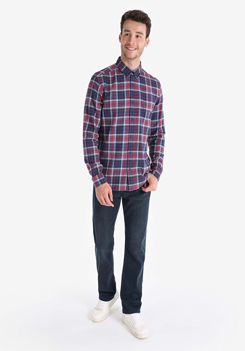 Показати інформацію про Сорочка З Довгим Рукавом Чоловіча Синя  Cl1066328