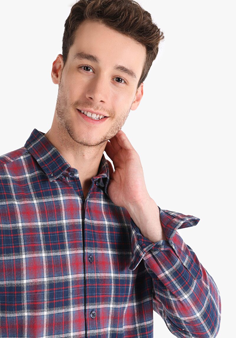 Показати інформацію про Сорочка З Довгим Рукавом Чоловіча Синя  Cl1066328