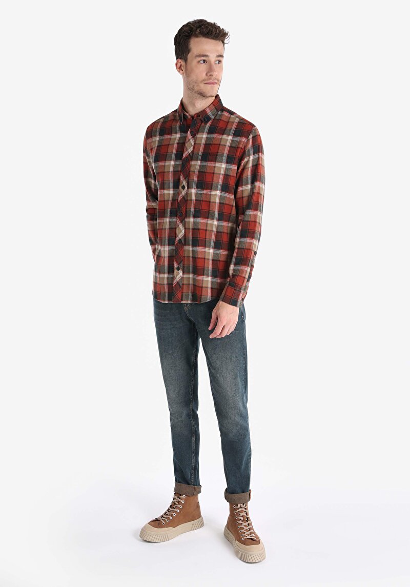 Показати інформацію про Сорочка З Довгим Рукавом Чоловіча Помаранчева  Cl1064654