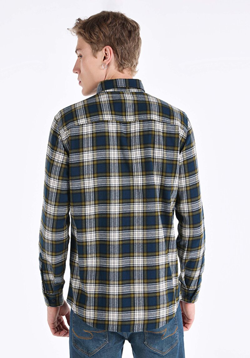 Показати інформацію про Сорочка З Довгим Рукавом Чоловіча Синя  Cl1064664