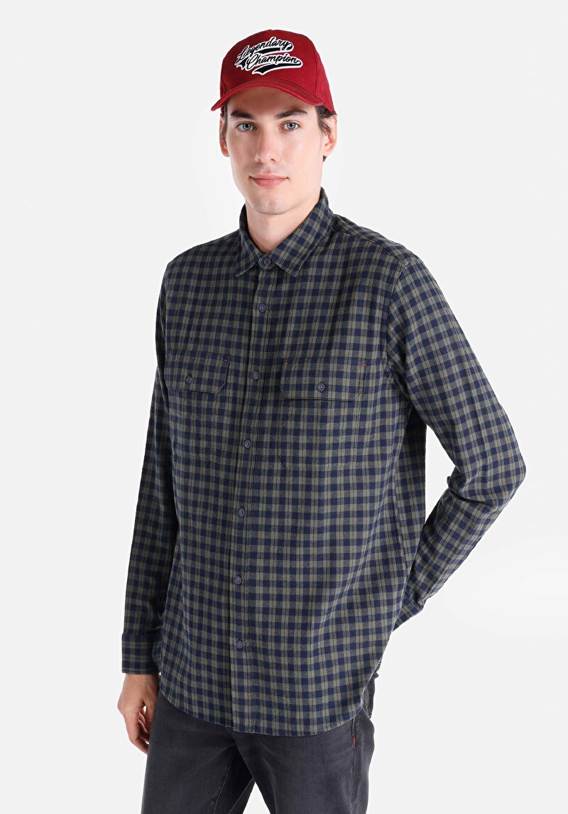 Зображення Сорочка З Довгим Рукавом Чоловіча Зелена Cl1064665