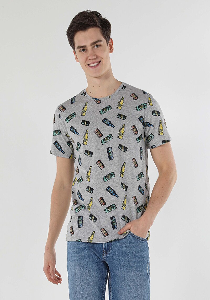 Зображення Футболка З Коротким Рукавом Чоловіча Сіра  Cl1057533