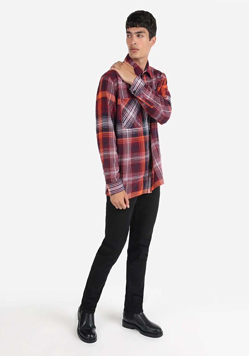 Показати інформацію про Сорочка З Довгим Рукавом Чоловіча Червона  Cl1064678