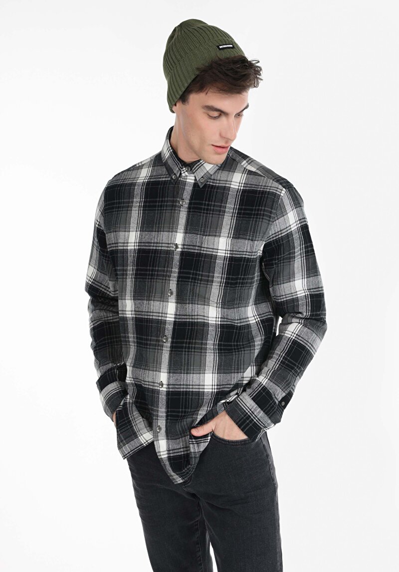 Зображення Сорочка З Довгим Рукавом Чоловіча Сіра  Cl1064765