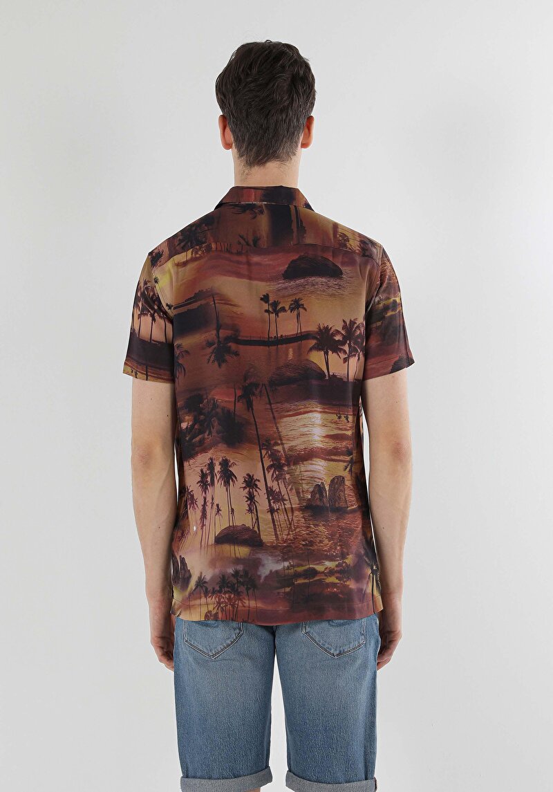 Зображення Сорочка З Коротким Рукавом Чоловіча Коричнева Cl1057831