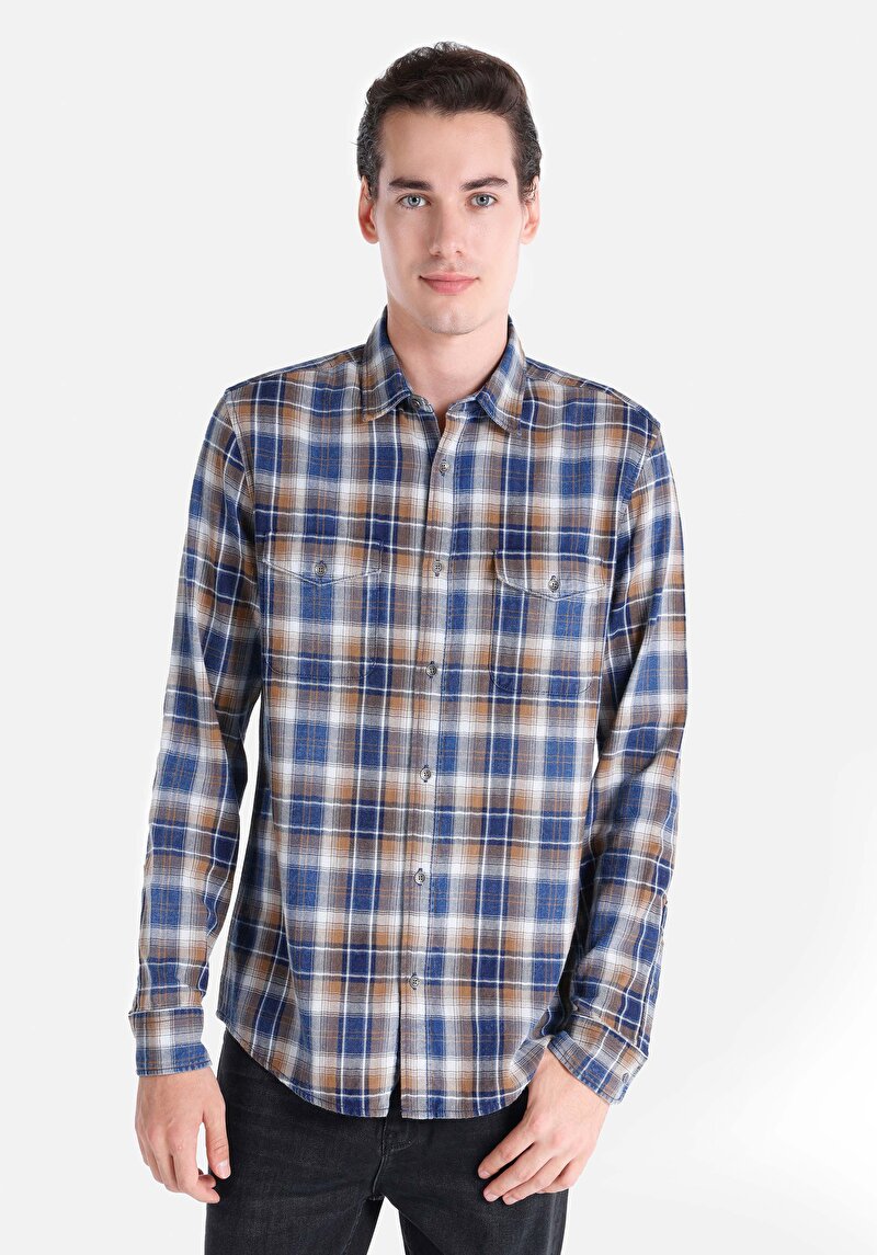 Зображення Сорочка З Довгим Рукавом Чоловіча Блакитна Cl1064808