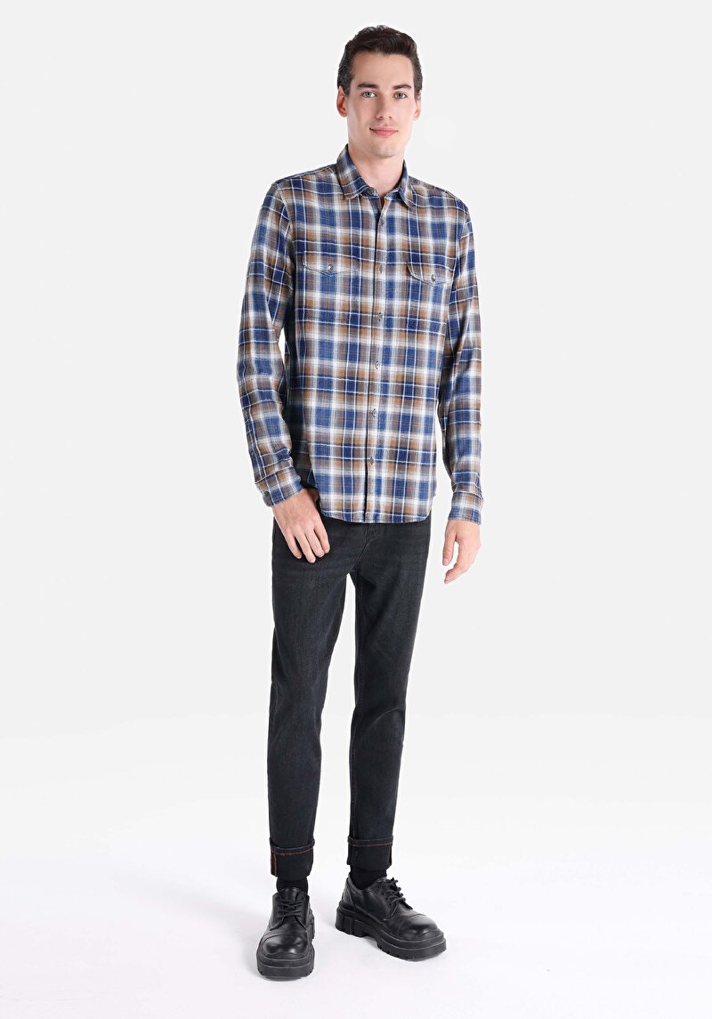 Зображення Сорочка З Довгим Рукавом Чоловіча Блакитна Cl1064808