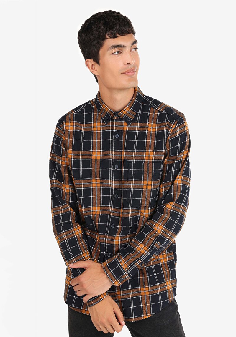 Зображення Сорочка З Довгим Рукавом Чоловіча Синя  Cl1064812