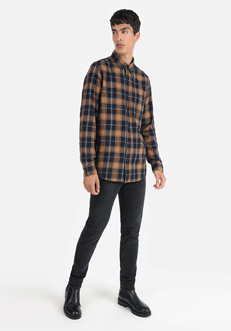 Показати інформацію про Сорочка З Довгим Рукавом Чоловіча Синя  Cl1064812