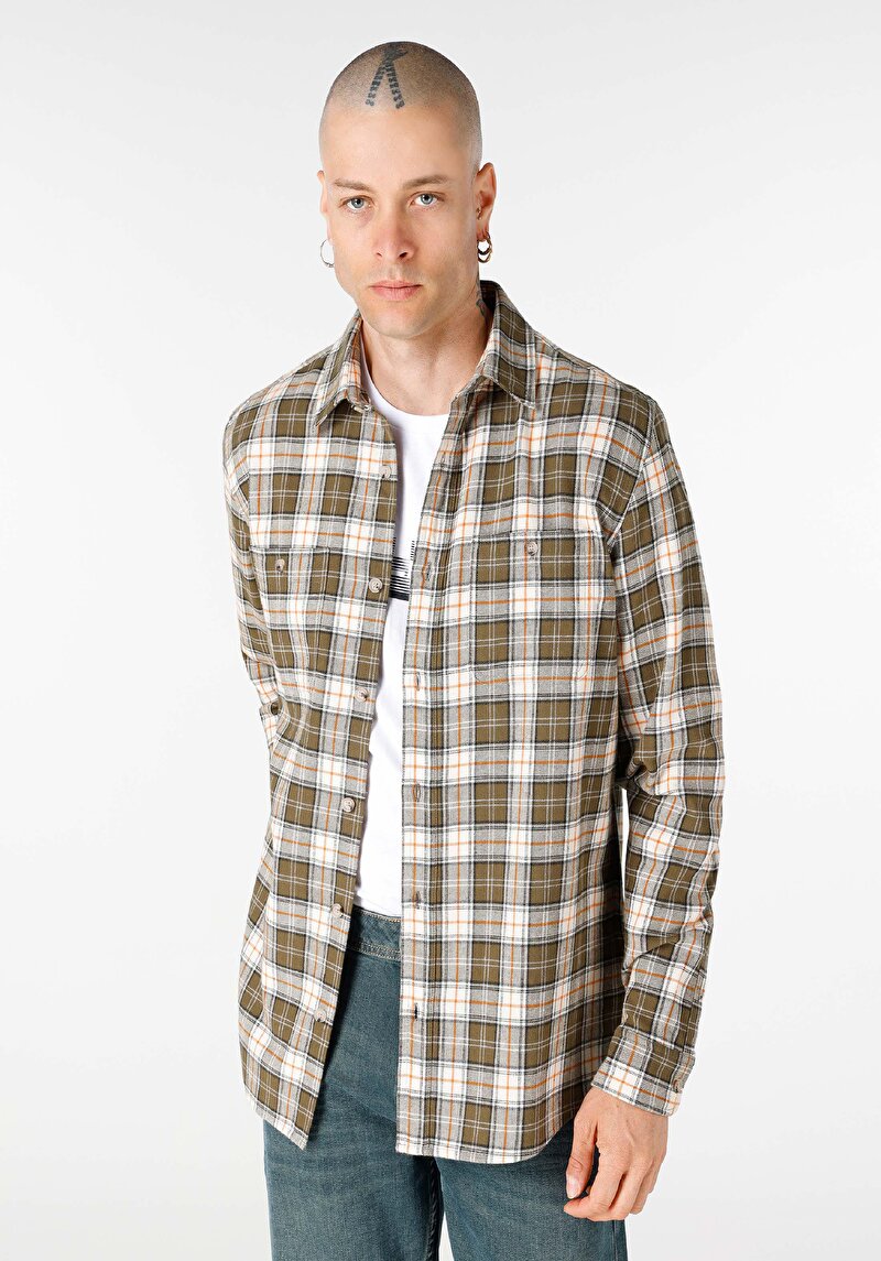 Зображення Сорочка З Довгим Рукавом Чоловіча Зелена Cl1064815