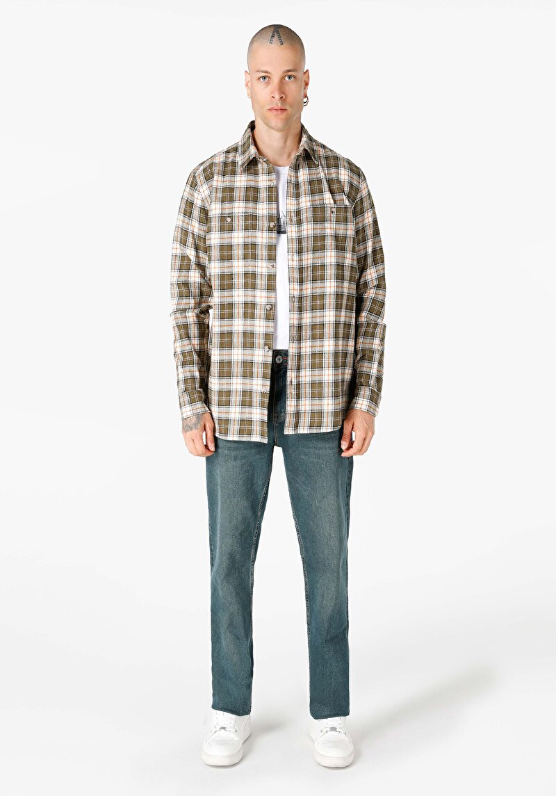 Показати інформацію про Сорочка З Довгим Рукавом Чоловіча Зелена  Cl1064815