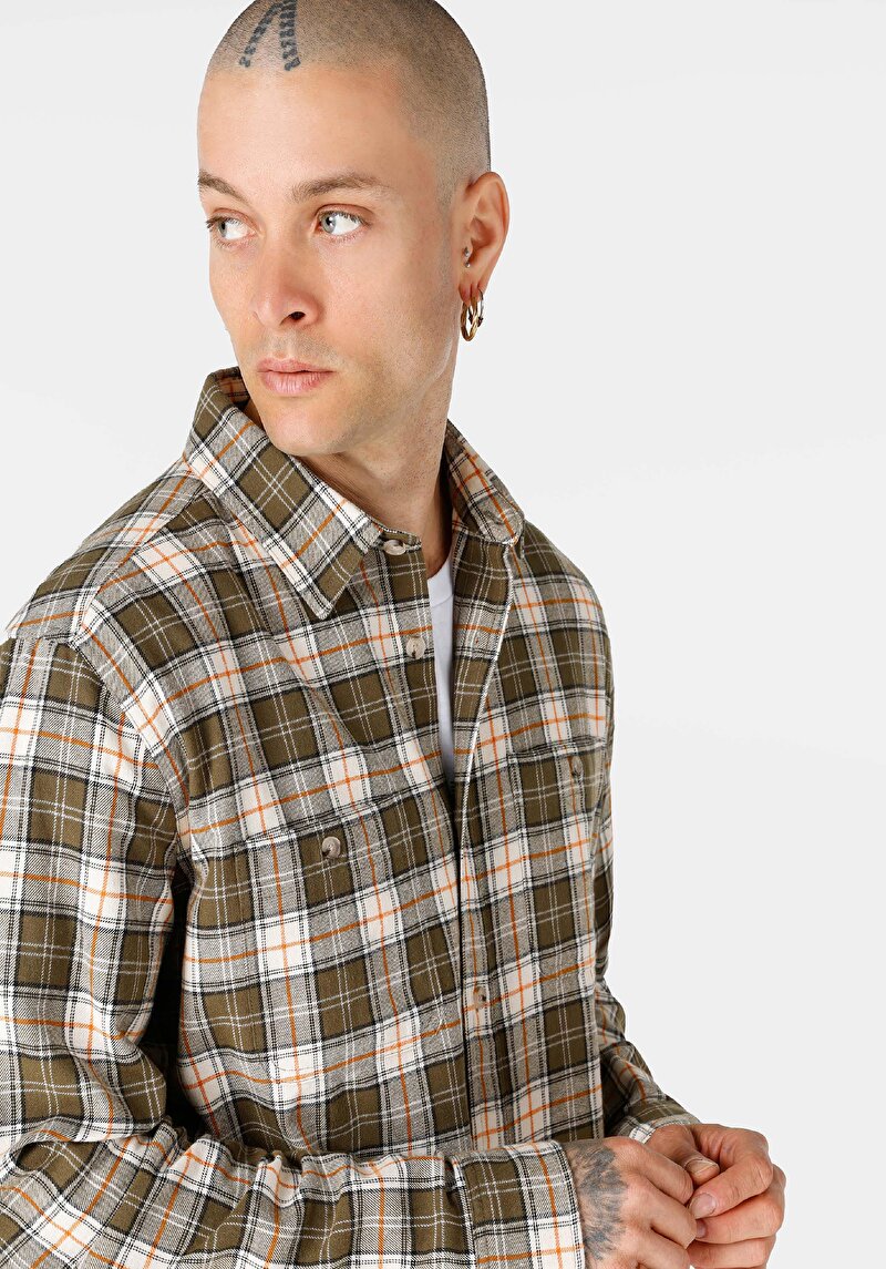 Показати інформацію про Сорочка З Довгим Рукавом Чоловіча Зелена  Cl1064815