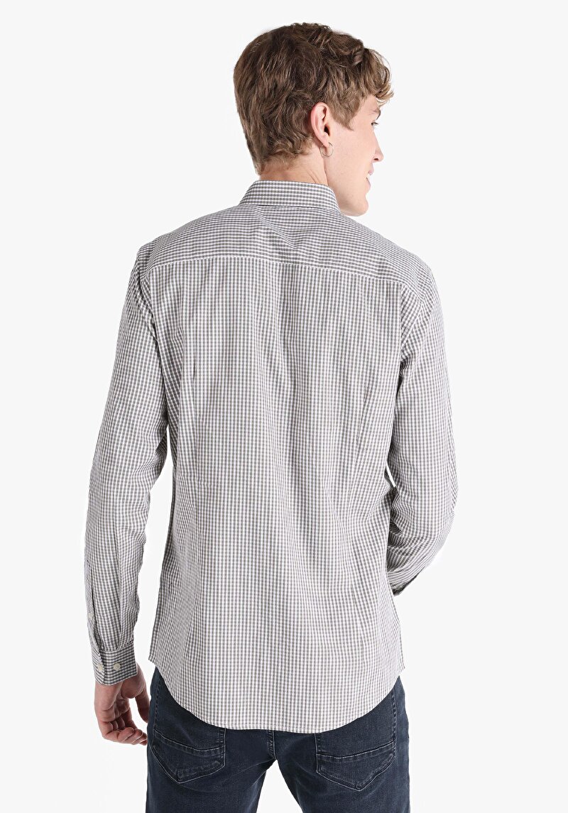 Показати інформацію про Сорочка З Довгим Рукавом Чоловіча Сіра  Cl1064821