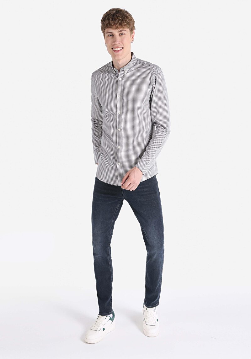 Показати інформацію про Сорочка З Довгим Рукавом Чоловіча Сіра  Cl1064821