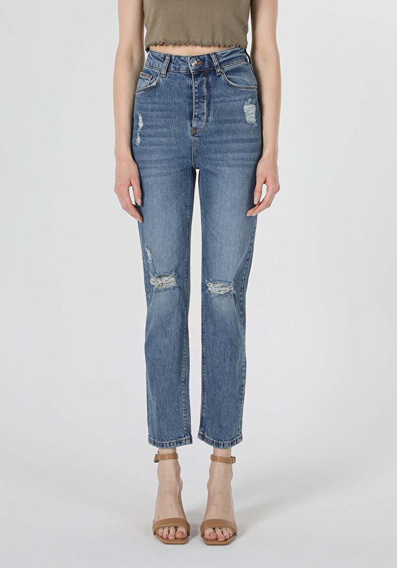 Показати інформацію про 884 Lauren Джинси Жіночі Сині Прямого Крою Cl1058564