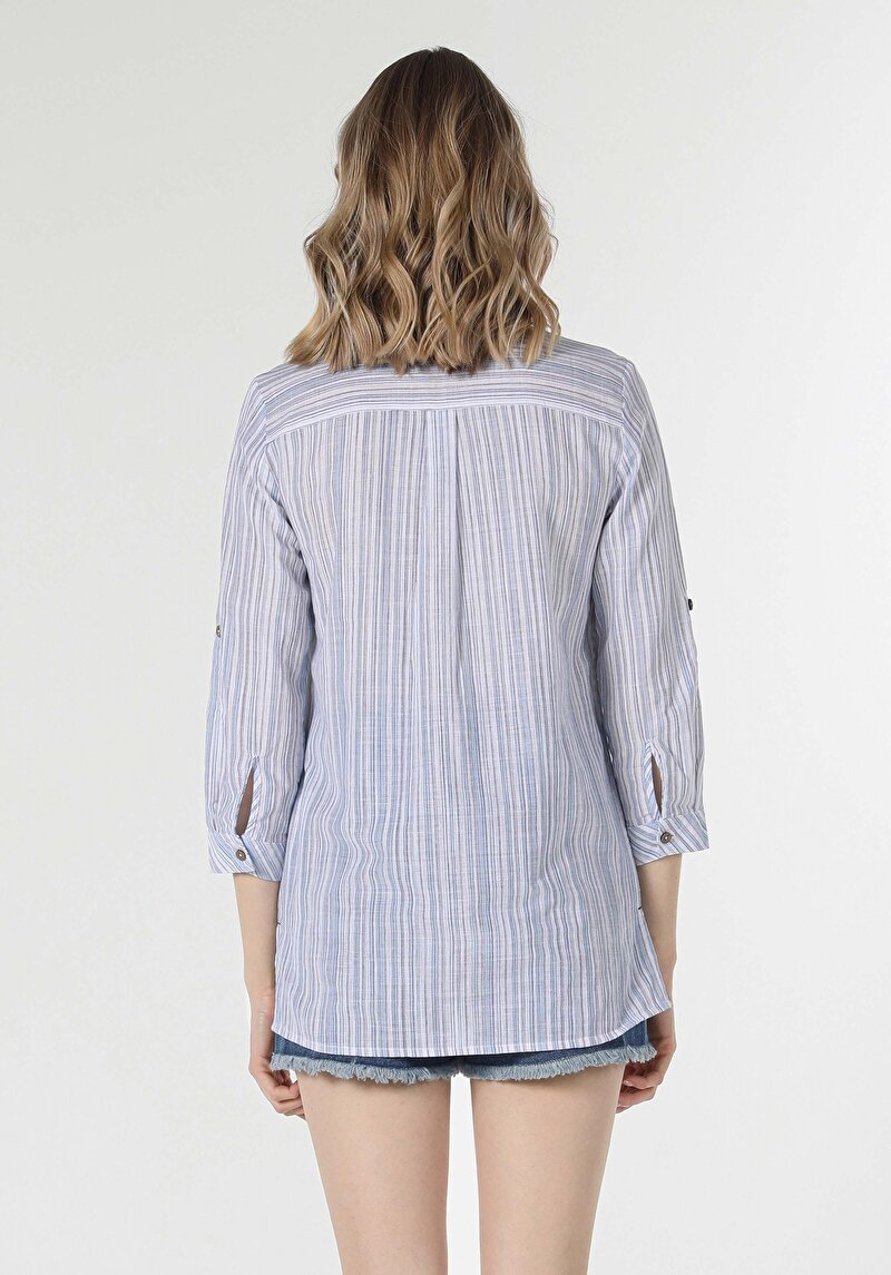 Показати інформацію про Сорочка З Довгим Рукавом Жіноча Блакитна  Cl1058749