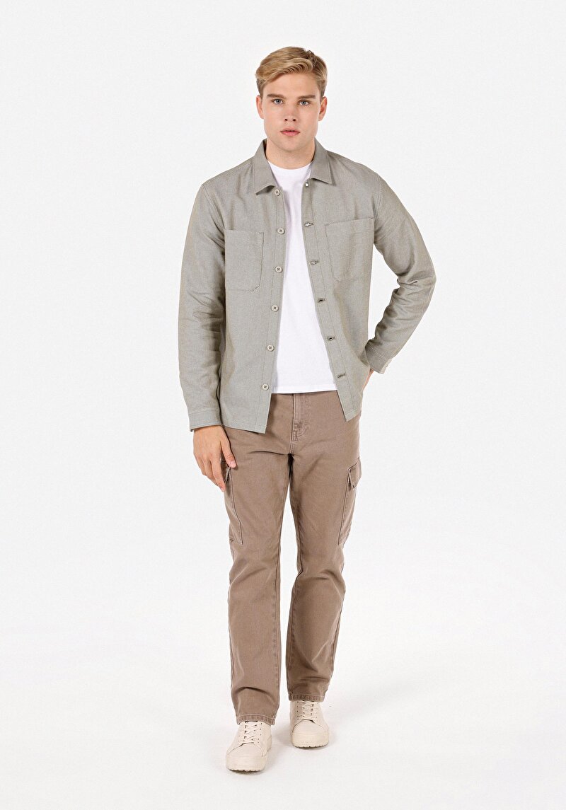 Показати інформацію про Сорочка З Довгим Рукавом Чоловіча Зелена  Cl1064878