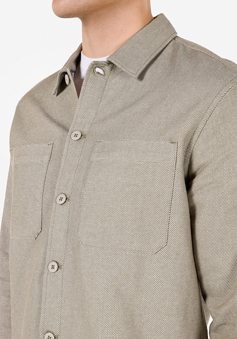 Показати інформацію про Сорочка З Довгим Рукавом Чоловіча Зелена  Cl1064878