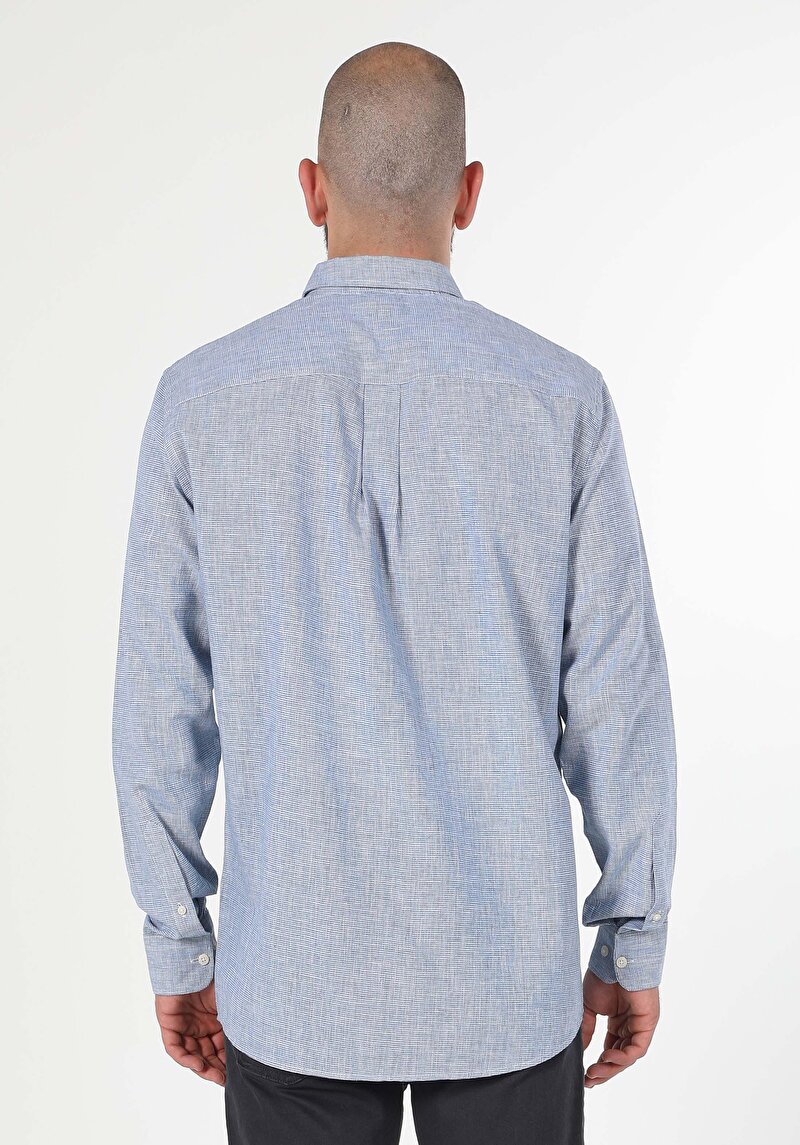 Показати інформацію про Сорочка З Довгим Рукавом Чоловіча Блакитна  Cl1058812