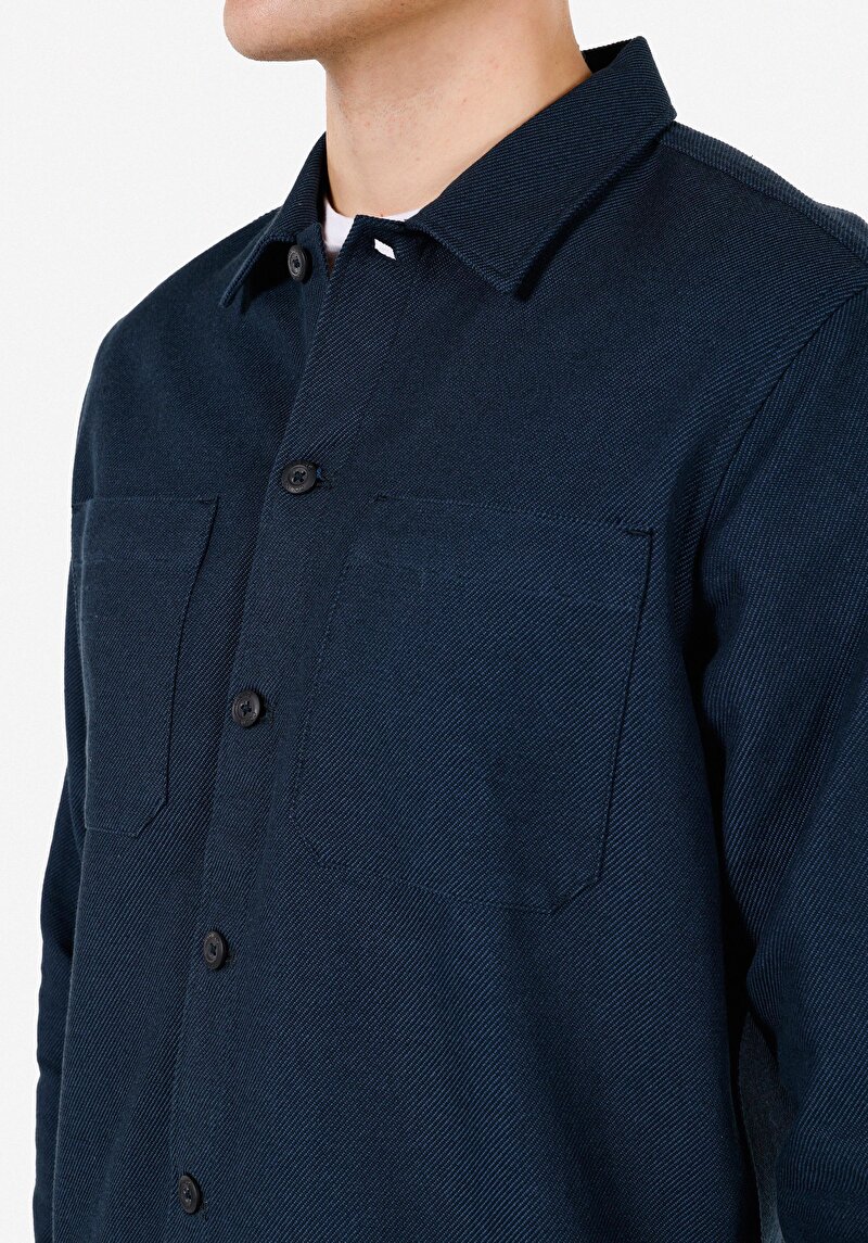 Показати інформацію про Сорочка З Довгим Рукавом Чоловіча Синя  Cl1064878