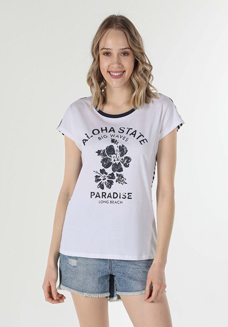 Показати інформацію про Футболка З Коротким Рукавом Жіноча Біла  Cl1058923