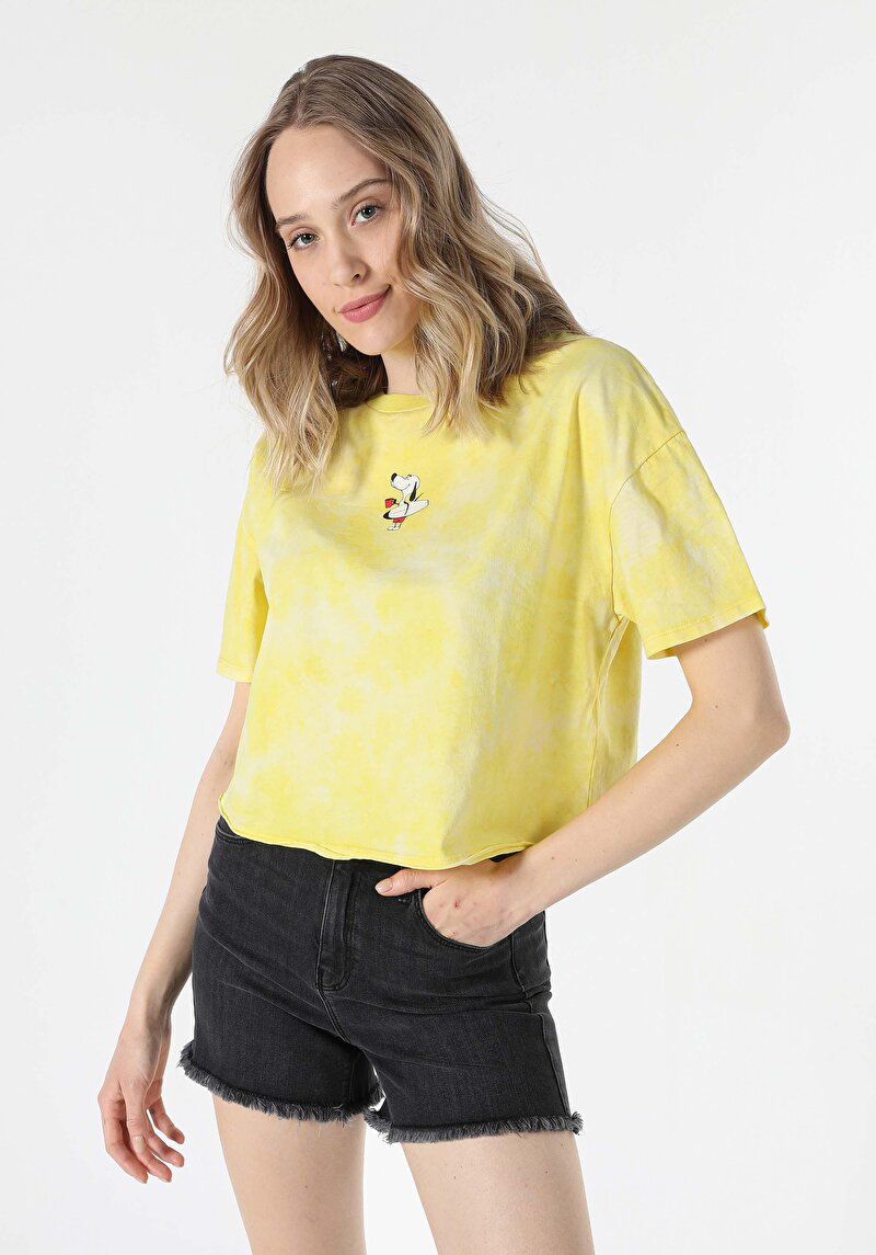 Показати інформацію про Футболка З Коротким Рукавом Жіноча Жовта  Cl1058996