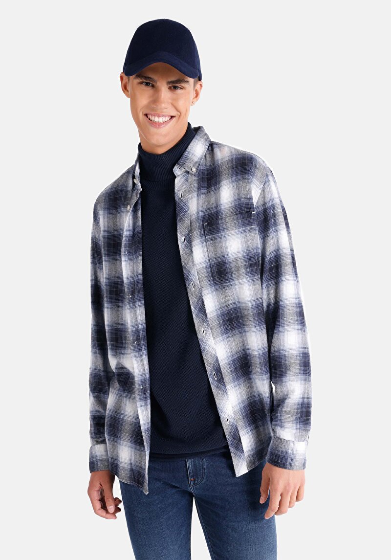 Зображення Сорочка З Довгим Рукавом Чоловіча Блакитна Cl1064910