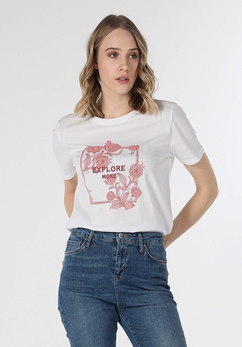 Показати інформацію про Футболка З Коротким Рукавом Жіноча Біла  Cl1059033