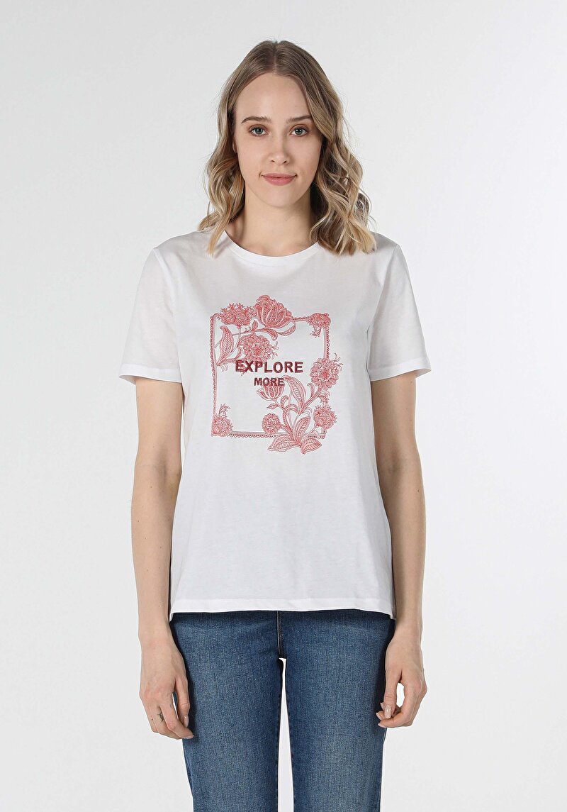 Показати інформацію про Футболка З Коротким Рукавом Жіноча Біла  Cl1059033