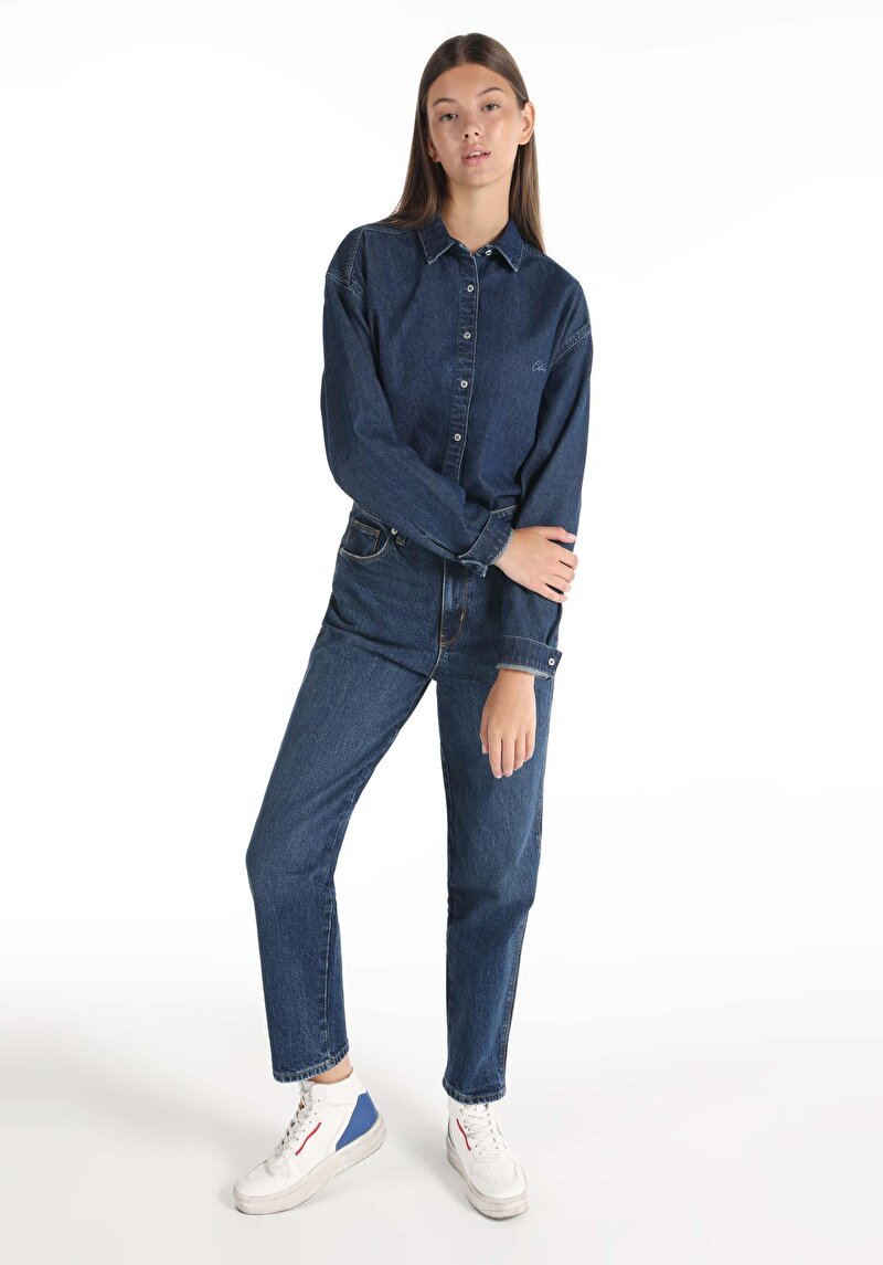 Зображення 884 Lauren Джинси Жіночі Блакитні Прямого Крою Cl1066405