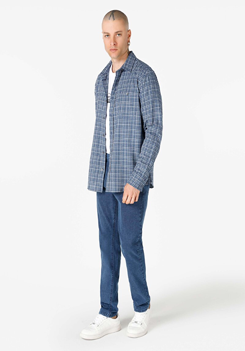 Зображення Сорочка З Довгим Рукавом Чоловіча Блакитна Cl1064918