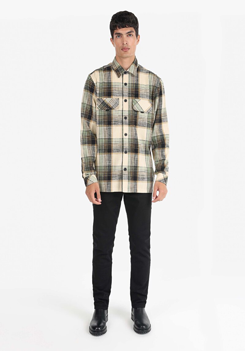 Показати інформацію про Сорочка З Довгим Рукавом Чоловіча Зелена  Cl1064920