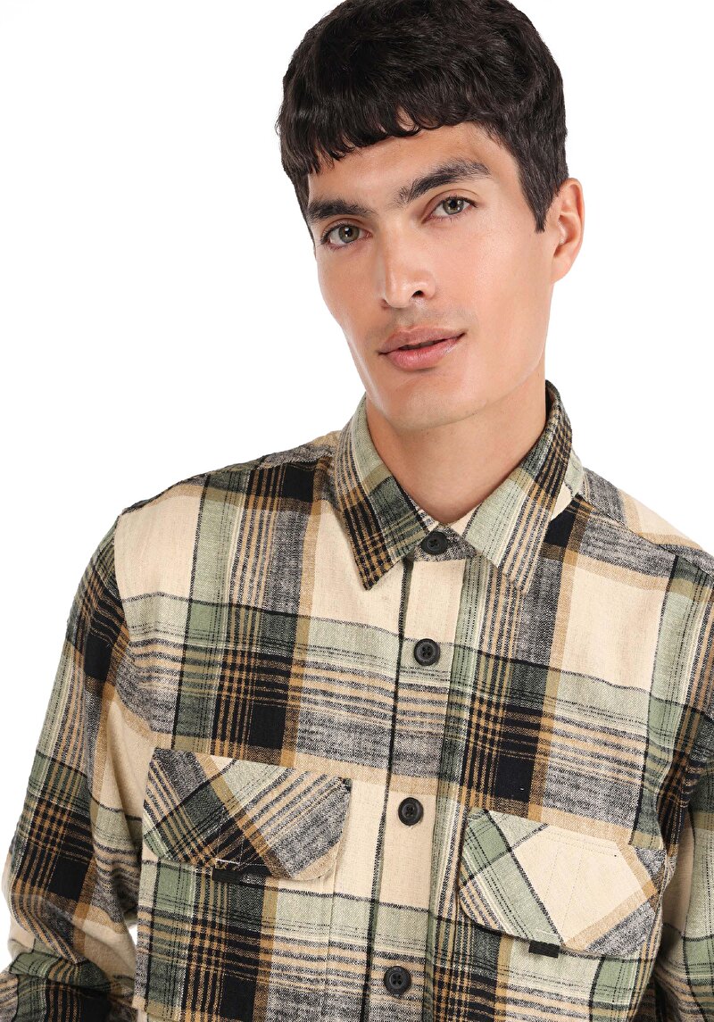 Показати інформацію про Сорочка З Довгим Рукавом Чоловіча Зелена  Cl1064920